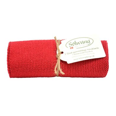 Gestricktes Handtuch Warmes Rot - Hochwertig, nachhaltig und stilvoll | Grüner Gedanke