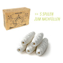 Natur Zahnseide Nachfüllpack (5 Spulen) - Hochwertig, nachhaltig und stilvoll | Grüner Gedanke