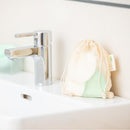 Bambus Abschminkpads mit Baumwoll Waschbeutel - Hochwertig, nachhaltig und stilvoll | Grüner Gedanke