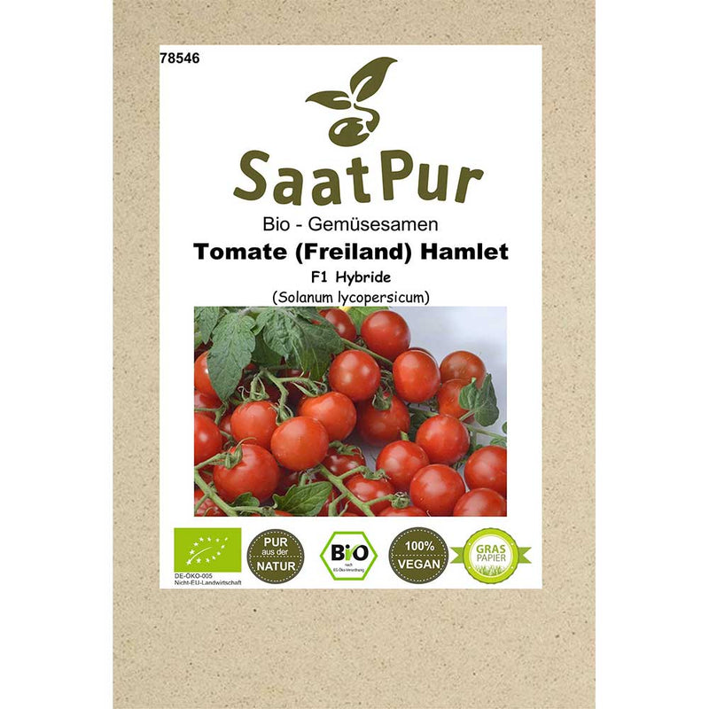 Bio - Gemüsesamen Tomate Hamlet F1 für ca. 8 Pflanzen - Hochwertig, nachhaltig und stilvoll | Grüner Gedanke