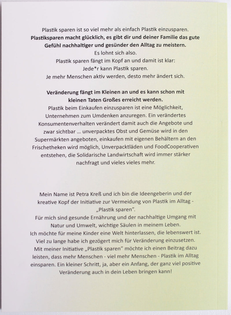 Buch "Plastiksparen im Supermarkt und Drogeriemarkt" - Hochwertig, nachhaltig und stilvoll | Grüner Gedanke