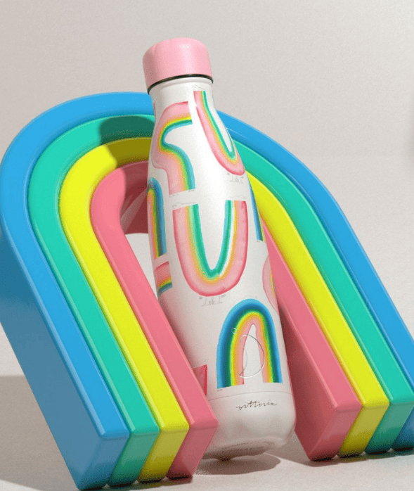 Trinkflasche mit Regenbögen von Chilly's Bottles
