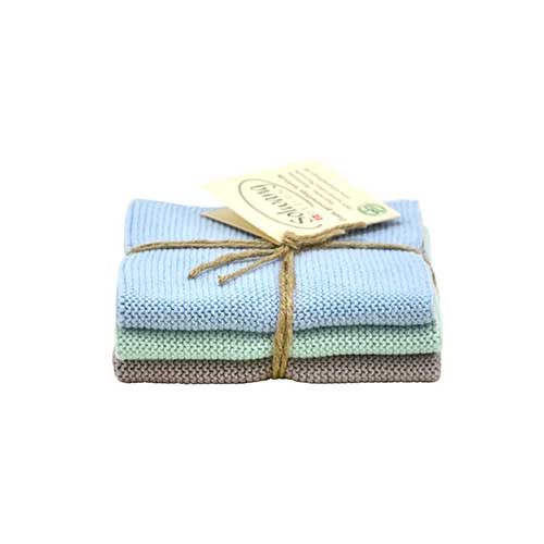 Gestrickte Spültücher/ Wischtücher Pastell Kombi - Hochwertig, nachhaltig und stilvoll | Grüner Gedanke