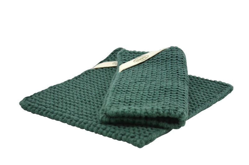 Gestrickte Topflappen Dunkles Petrol - Hochwertig, nachhaltig und stilvoll | Grüner Gedanke