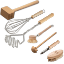 Küchenhelfer Set aus Buchenholz (7 - teilig) - Hochwertig, nachhaltig und stilvoll | Grüner Gedanke