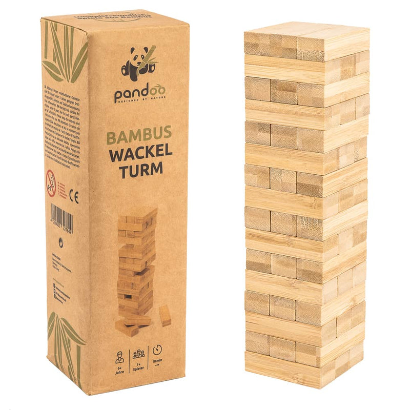 Bambus Spiel Wackelturm von pandoo mit Verpackung