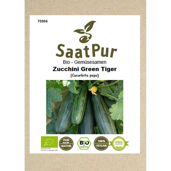 Bio Gemüsesamen Zucchini Green Tiger von SaatPur