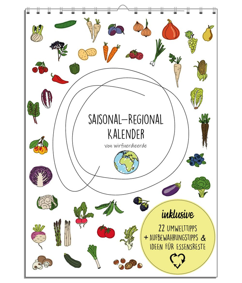 Saisonal - Regional Kalender DinA4 - Hochwertig, nachhaltig und stilvoll | Grüner Gedanke