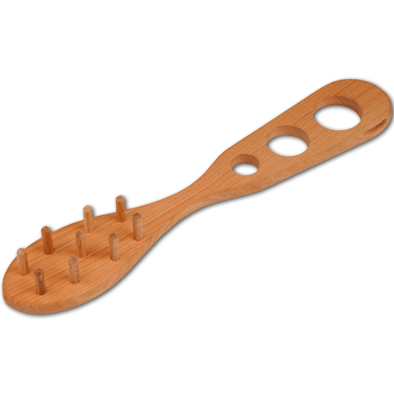 Spaghettiheber und - maß aus Kirschholz